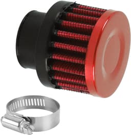 Auto-luchtoliefilter 25 mm, koude luchtaanzuigfilter voor auto-aanzuigaanpassing, turbo-ontluchting, crankventilatie, rood — thumbnail 2