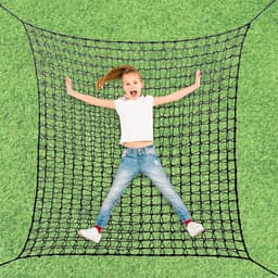 Speelplaats, dubbele lagen, kinderveiligheidsnet, klimrek, net, kinderschommel, tuin, 1 x 3 m, valbeveiligingsnet voor speelplaatsnet (zwart, 100 x 300 cm) — thumbnail 4