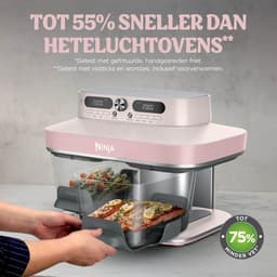 Ninja CRISPi DualZone Glazen Airfryer met 2 manden, 8 kookfuncties, Kook twee gerechten tegelijkertijd, PFAS-vrije glazen schalen, Inclusief deksels - Rosékwarts - DD102EUPK1 — thumbnail 3