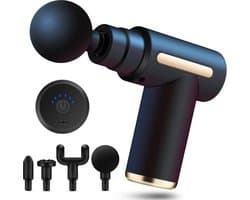 Waledano® Massage Gun - Spiermassage Apparaat - Dit 4-in-1 Massagepistool is een Compacte - Deep Tissue & Sportmassage – Inclusief Handeiding - Zwart