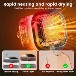 Draagbare elektrische wasdroger - 500 W, opvouwbaar, warmtepomp, timer, automatische uitschakeling, led-display, mini-wasdroger, sneldrogend voor kleding, ondergoed — thumbnail 2
