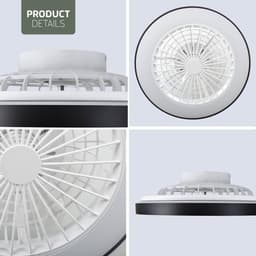 Varin® Smart Ventilator met verlichting - Zwart - Tuya Wifi - LED 30W RGBW - Ø 50cm - Super stil - Afstandsbediening smart lamp - Plafondlamp slaapkamer - Plafonniere woonkamer - Plafondlampen - Plafond lamp - Verlichting kinderkamer - Ventilator — thumbnail 3
