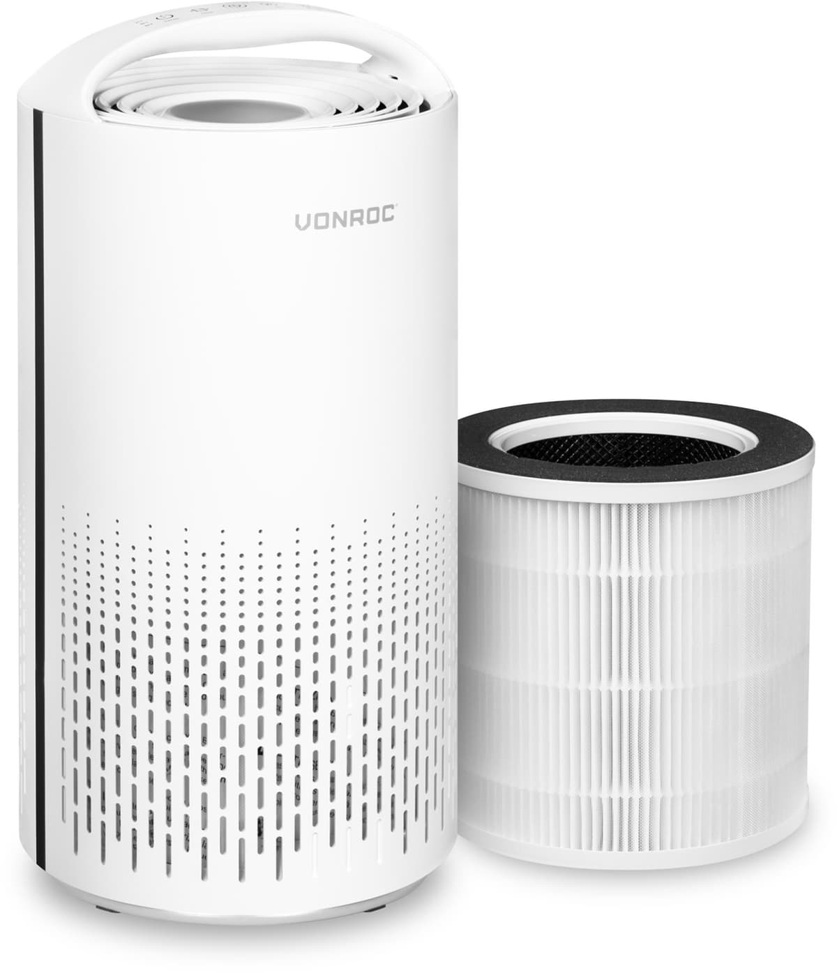 VONROC Luchtreiniger – 3-traps filter met HEPA – CADR 200 m³/u – wifi & app-bediening – voor ruimtes tot 25 m² – Wit — afbeelding 1