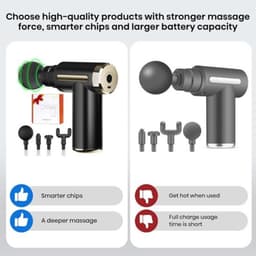 Mini massage gun - Spiermassager - Spierherstel bevorderen - Drukgevoelig activeren - 11 x 4 x 9 cm - Zwart — thumbnail 3