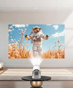 HY300Ultra Projector - Beamer -Mini Smart Projector- 200 ANSI - Native 720P - WiFi - Bluetooth 5.4 - Automatische Keystone Correctie - 180° Draaibaar - 35-110 Inch-wit-Home Cinema — thumbnail 4