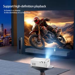 Mini Projector Draagbaar - Full HD 1080P - Beeld tot 60 Inch (150 cm) - Ingebouwde Stereo Speakers - Voor Thuis, Buiten en Presentaties — thumbnail 3