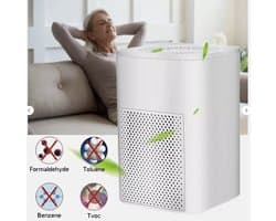 Luchtreiniger 13 x 13 x 19 cm met HEPA-filter en ionisator, wit ABS