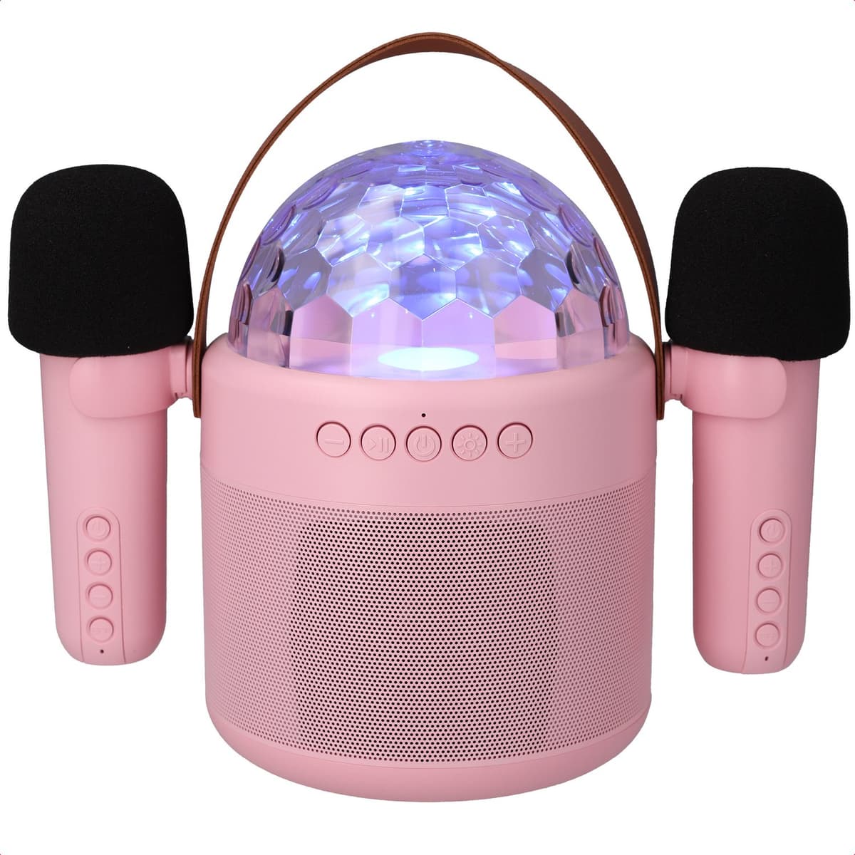 imoshion Sing & Shine Karaoke set - Speaker en 2 Microfoons - Candy Pink — afbeelding 1