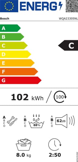 Bosch WQA23305NL - Serie 4 - Wasdroger - Warmtepompdroger - 8 kg - Wit — thumbnail 2