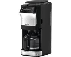 LUND 68504 Filterkoffiezetapparaat met Bonenmaling - Geïntegreerde Bonenmolen - 1.5 Liter Glazen Kan - Timer & Warmhoudplaat - Instelbare Koffiesterkte & Maalgraad (1050W)