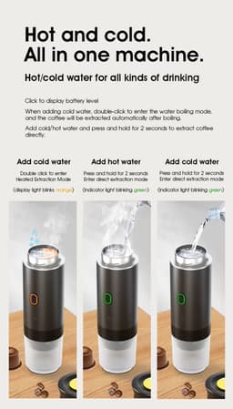 SmartLiving.Store - Draagbaar Koffiezetapparaat - Portable Espresso Machine - Camping, Reizen, Onderweg, Kantoor - 60ml - Zwart — thumbnail 5