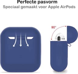 Hoesje - Geschikt voor Apple Airpods 2 - Siliconen Hoes met Clip - Silicone Case Cover - Blauwgrijs — thumbnail 4