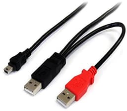 1.8m USB Y-kabel voor externe harde schijven - USB A naar mini-B verbinding — thumbnail 1