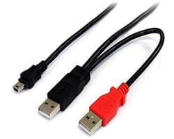 1.8m USB Y-kabel voor externe harde schijven - USB A naar mini-B verbinding
