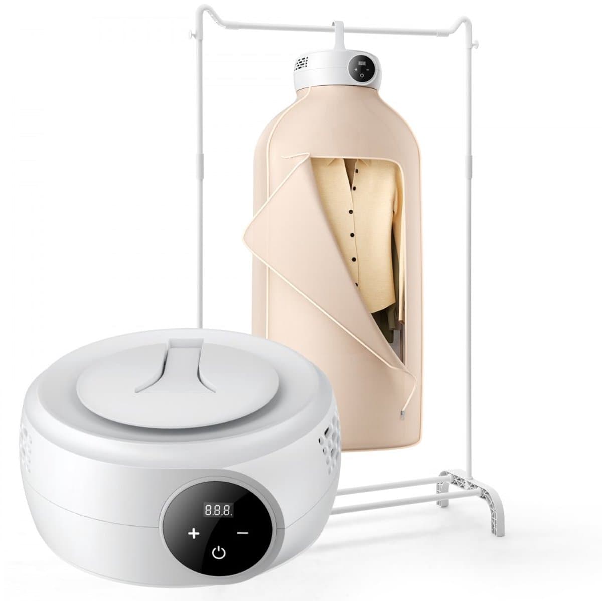 Draagbare wasdroger - Mini kledingdroger - Vermogen 600W - PTC-verwarming - Opvouwbaar - Roterende droogtent - LED-display - Timer 5 uur — afbeelding 1