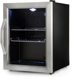 Klarstein Drankkoeler minikoelkast met glazen deur, minikoelkast voor op de kamer, kleine met verstelbare schappen, kleine koelkast van 33 liter, stille koelkast voor binnen en buiten - Drankkoelkast Drankenkoelkast - Touch - Zwart — thumbnail 1