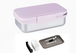 Lekvrije RVS Lunchtrommel met Vakken - Magnetronbestendige Broodtrommel 800ml — thumbnail 1