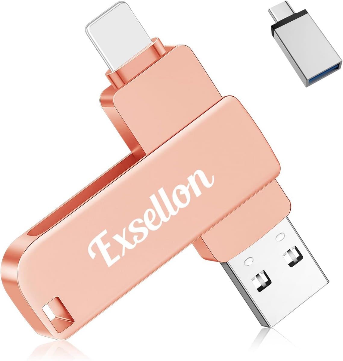 128GB Externe Geheugenstick voor Telefoon, Tablet en PC - USB-C & Lightning & USB 3.0 Flash Drive — afbeelding 1
