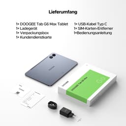 DOOGEE TAB G6 MAX - Android 16-tablet - 4G LTE - 13,4-inch FHD+ 90Hz IPS - 11000mAh/18W - 32GB ROM + 256GB RAM/2TB TF - Octa-core gamingtablet - 5G Wi-Fi - Widevine L1 - Face ID - OTG - Dubbele luidsprekers — thumbnail 3