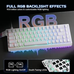 MADLIONS MAD 68 HE RGB - Gaming Keyboard (Toetsenbord) - 60% - 8KHz - 0.04mm Rapid Trigger - Magnetisch - RGB - PBT - 68 Toetsen - Side-Printed - Wit — thumbnail 3