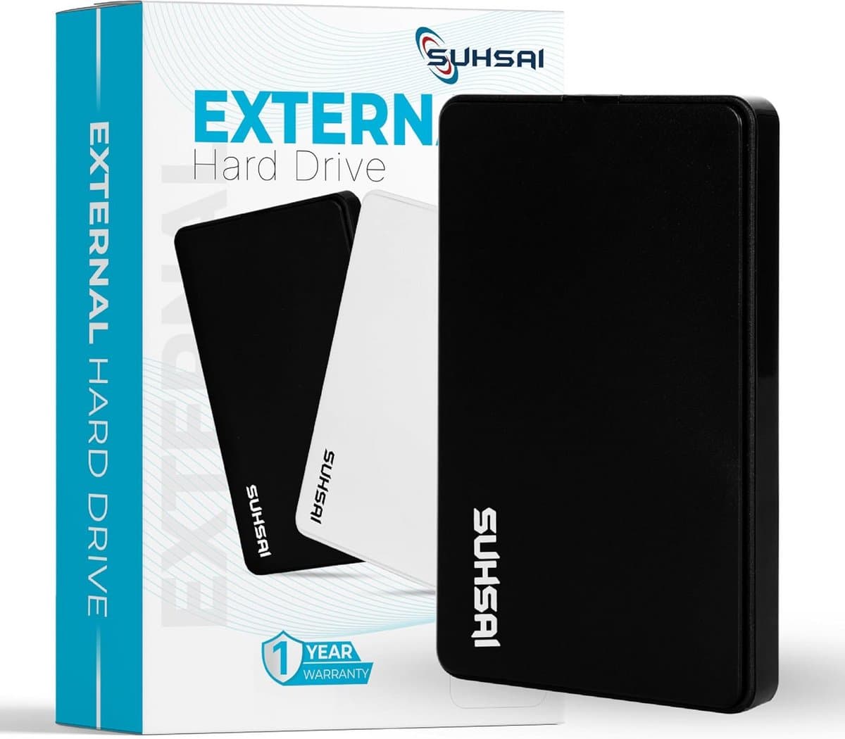 Draagbare Externe Harde Schijf 1 TB - 2,5 inch Externe HDD voor Opslag en Back-up - USB 2.0 - Compatibel met PC, Laptop, Mac en Chromebook (Zwart) — afbeelding 1