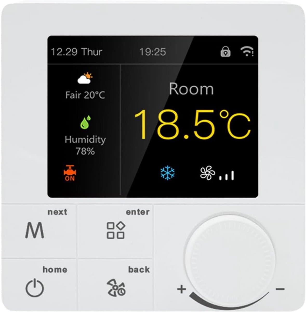 Slimme Wifi Thermostaat - Kleur Display - Temperatuur Regelen - 4-buis Systeem - 8.6 cm - Wit — afbeelding 1