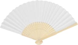 Beige Vouwen Handventilator voor Vrouwen - Handgemaakte Dans en Decoratie Fans — thumbnail 2