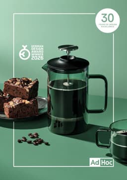AdHoc Cafetière Impact - French Press - 600 ml - Borosilicaatglas - RVS Filter - Grijs — thumbnail 3