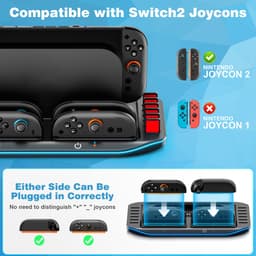 YONO Oplaadstation geschikt voor Nintendo Switch 2 en Joy-Con Controllers - Houder Game Cards - Accessoires - Oplader — thumbnail 5