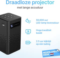 Living Needs - Mini Beamer - FULL HD - Portable & Oplaadbaar - 2,5 uur kijkplezier - Android 9.0.1 — thumbnail 2
