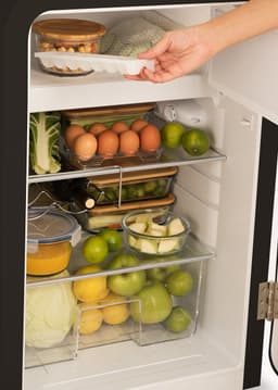 CREATE - Koelkast in retrostijl - Zwart - Handvat Zand - FRIDGE RETRO 107L — thumbnail 4