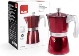 Moka Express Koffiezetapparaat Rood - 2 Kops Percolator voor Inductie en Alle Fornuizen - 100 ml — thumbnail 5