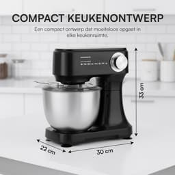 Planetaire Keukenmachine met 600W Vermogen en RVS Kom — thumbnail 2