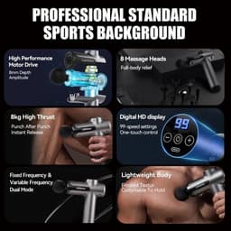 Aafinity Massage Gun - Massage Apparaat - Massage Gun Professioneel - Massagegun - Massage Pistool - Zwart - Draadloos - 8 standen — thumbnail 4
