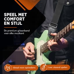 Finesse Gitaarband - Verstelbaar - Katoen - Akoestische & Elektrische Gitaar - Gitaarriem - Gitaar Strap - Guitar Strap — thumbnail 2