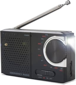 Caliber Noodradio - Radio op Batterijen - Draagbare Radio - Met Zaklamp - Zwart — thumbnail 1