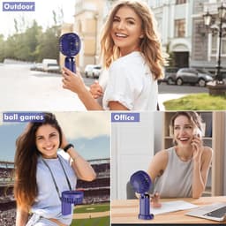 Draagbare Mini Ventilator met 5 Snelheden, Oplaadbare Zakventilator voor Kantoor en Outdoor Gebruik — thumbnail 5