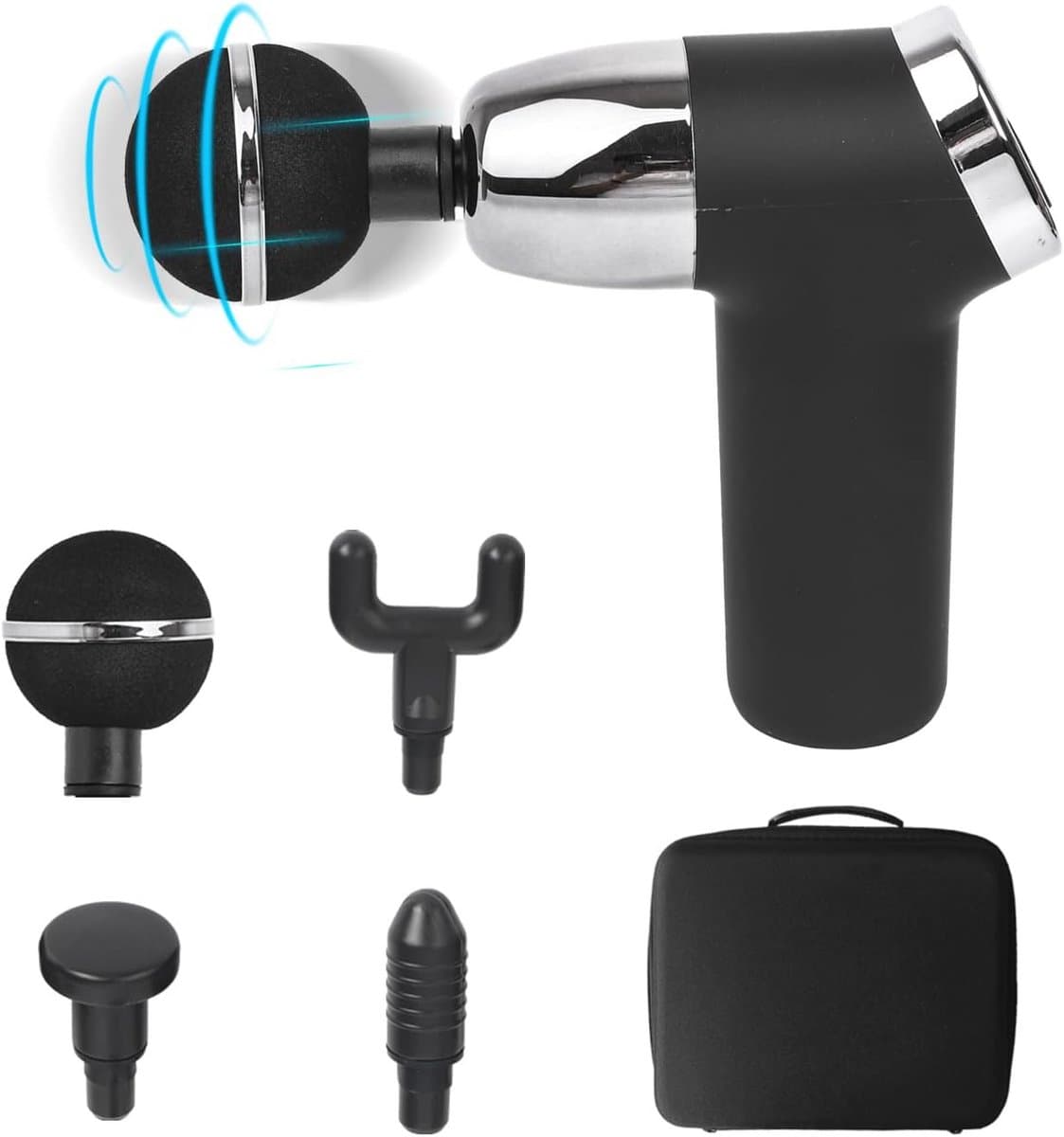 Massagepistool met USB-oplaadfunctie en 4 massagekoppen voor diepe weefselmassage — afbeelding 1