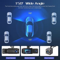 Dash Cam 1080P met 3 Kanalen, WiFi en Nachtzicht - Volledige HD Autobewakingscamera — thumbnail 4