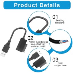 SATA naar USB Adapter - Plug & Play 13-pins Kabel voor Externe HDD, SSD en CD/DVD-ROM Speler — thumbnail 2