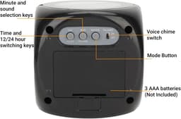 Projectie Wekker - LED Projector Klok - Projectie Wekker voor Slaapkamers - Digitale Spraakmelding Wekker - TEMPERATUURWEERGAVE — thumbnail 5