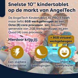 AngelTech Kinderpakket XL PRO II - Kindertablet XL PRO II + Kinderkoptelefoon - Android 16 - Vanaf 3 jaar - Combipakket - Kindertablet Vanaf 3 Jaar – Kinder Tablet – Kids Tablet - Tablet voor Kinderen - Blauw — thumbnail 4