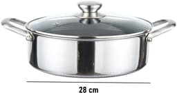 Cheffinger, Sauteerpan 28 cm met honingraatcoating, deksel en roestvrijstalen handgrepen, Zilveren — thumbnail 2