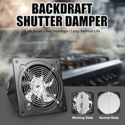 Afvoerluchtventilator 150 mm, Stille Muurventilator met Terugslagklep, 525 m³/u, Koperen Motor, Schroefmontage, voor Badkamer Keuken Garage — thumbnail 4