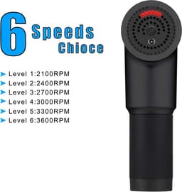 Draagbaar Massagepistool voor Diepe Weefselmassage - 6 Snelheidsinstellingen en Krachtige Motor — thumbnail 5