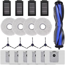19-delige Accessoireset - Geschikt voor Ecovacs Deebot T50 Pro Omni/T50 Omni Robotstofzuiger - 1 Hoofdborstel, 4 Dweildoeken, 4 Zijborstels, 4 HEPA-filters, 6 Stofzakken - Reserveonderdelen — thumbnail 1