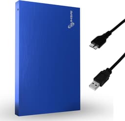 Draagbare Externe Harde Schijf 250GB USB 3.0 Opslag voor Laptop, PC, Mac en Gameconsole - Blauw — thumbnail 1
