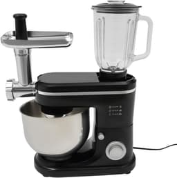 Keukenmachine 3-in-1 - Keukenmixer Vleesmolen - Deeg Koken Bakken - Krachtige 1500W Motor - 6 Liter Kom - Zwart — thumbnail 1