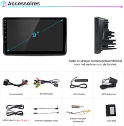 Awesafe 8-Core V1PRO 4+64GB Autoradio - Geschikt Voor Fiat Panda 2003 t/m 2012 - Draadloze Carplay Android Auto - Touchscreen - GPS Navigatie 4G WiFi - Bluetooth Radio - 2003 2004 2005 2006 2007 2008 2009 2010 2011 — thumbnail 5