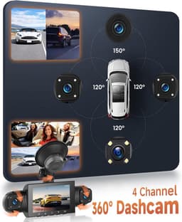 4-Kanaals Dashcam Auto met 360 Graden Opname — thumbnail 4